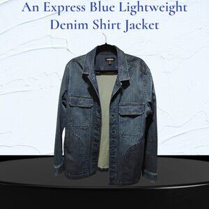 An Express Blue Lightweight Denim Shirt Jacket